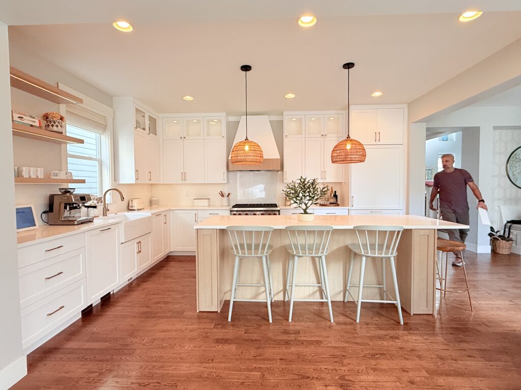 IKEA kitchen island with seating for three at counter height